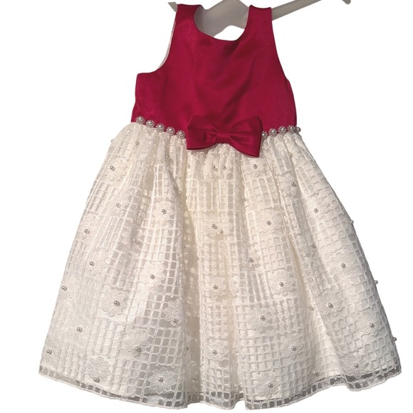American Princess Other - American Princess Formal Dress Red White Lace Pearl Holiday Girls 3T NWT

 3T